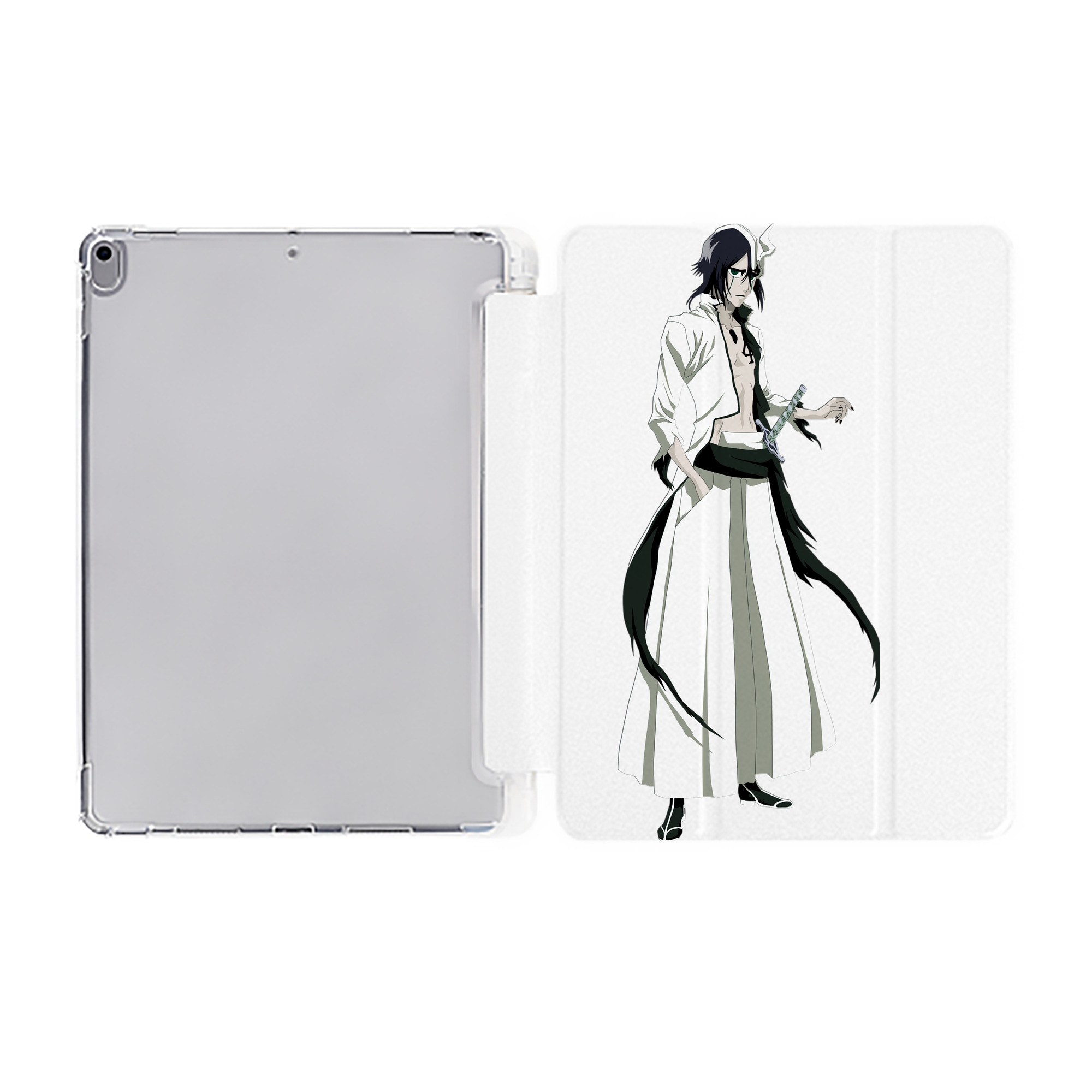（画像用） ブリーチ ウルキオラ·シファー BLEACH Ulquiorra cifer IPad ケース ペン収納付き 三つ折りスタンド PUレザー×シリコン 対応機種9.5/10.5/10.9インチ